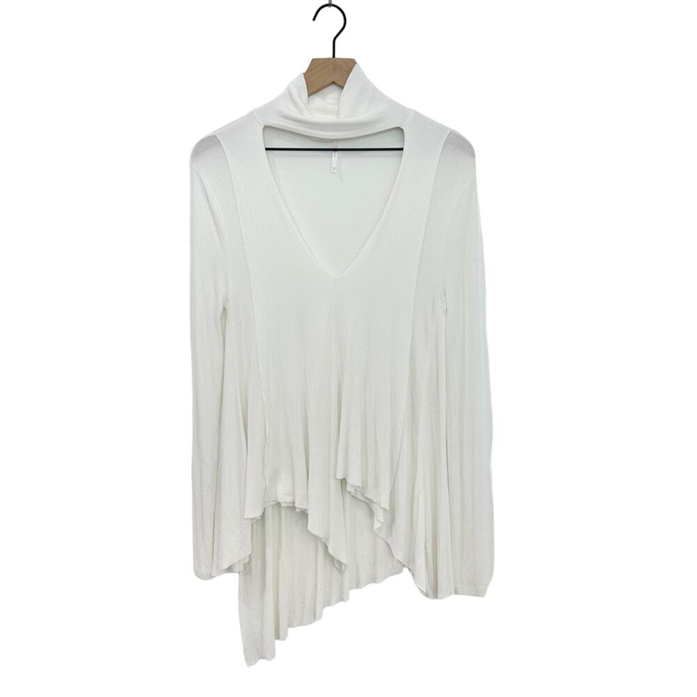 Free People Uptown Turtle Long Sleeve Top Ivory Choker Size XS Bohemian boho